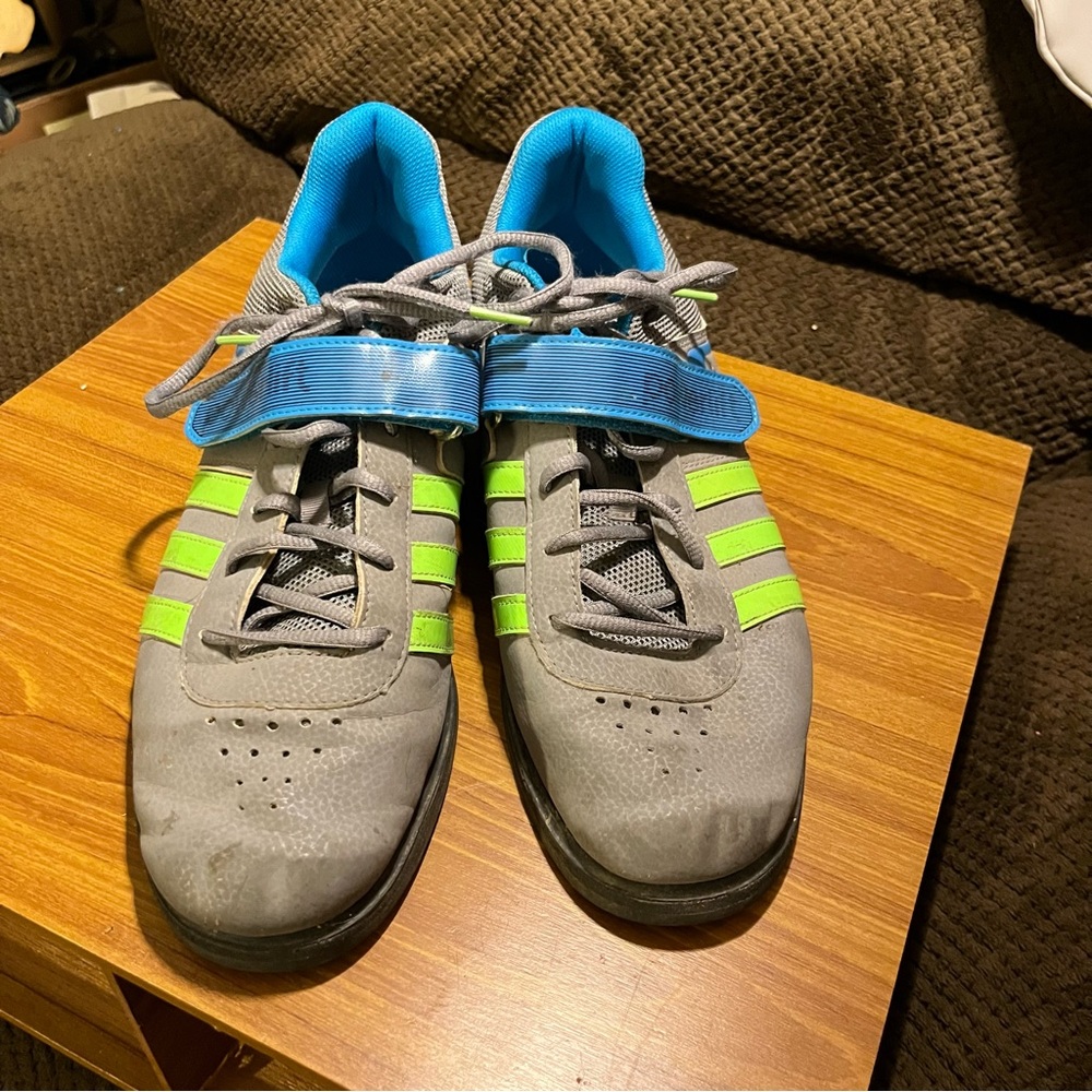 ADIDAS Powerlift Shoes Size 13/ Gray Blue Green